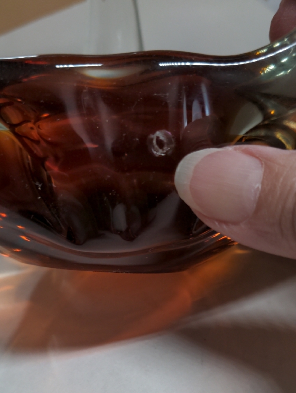 Vintage Amber Art Glass Decor – Sculptural Hand‑Blown Centerpiece (6.75”) - Picture 7 of 8